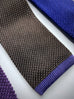Silk Knitted Ties. Navy/Chocolate Brown/Purple