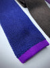 Silk Knitted Ties. Navy/Chocolate Brown/Purple