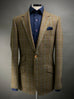OLIVE WINDOW PANE TWEED. Classic Cut Blazer.