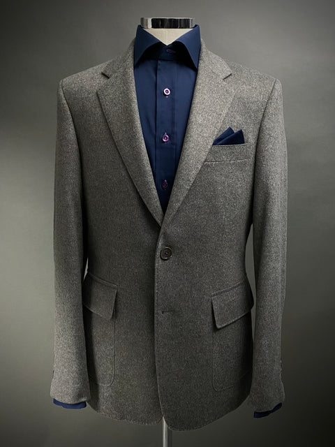 42R & 44R ONLY: Pure ITALIAN CASHMERE Doeskin Grey Blazer.