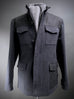 Grey Moleskin and Tweed Utility Coat.
