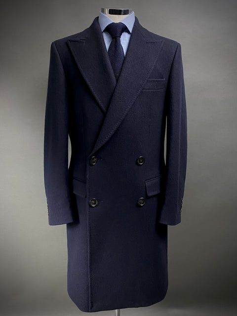 20th Anniversary Pure New WOOL Peak Lapel Overcoat.