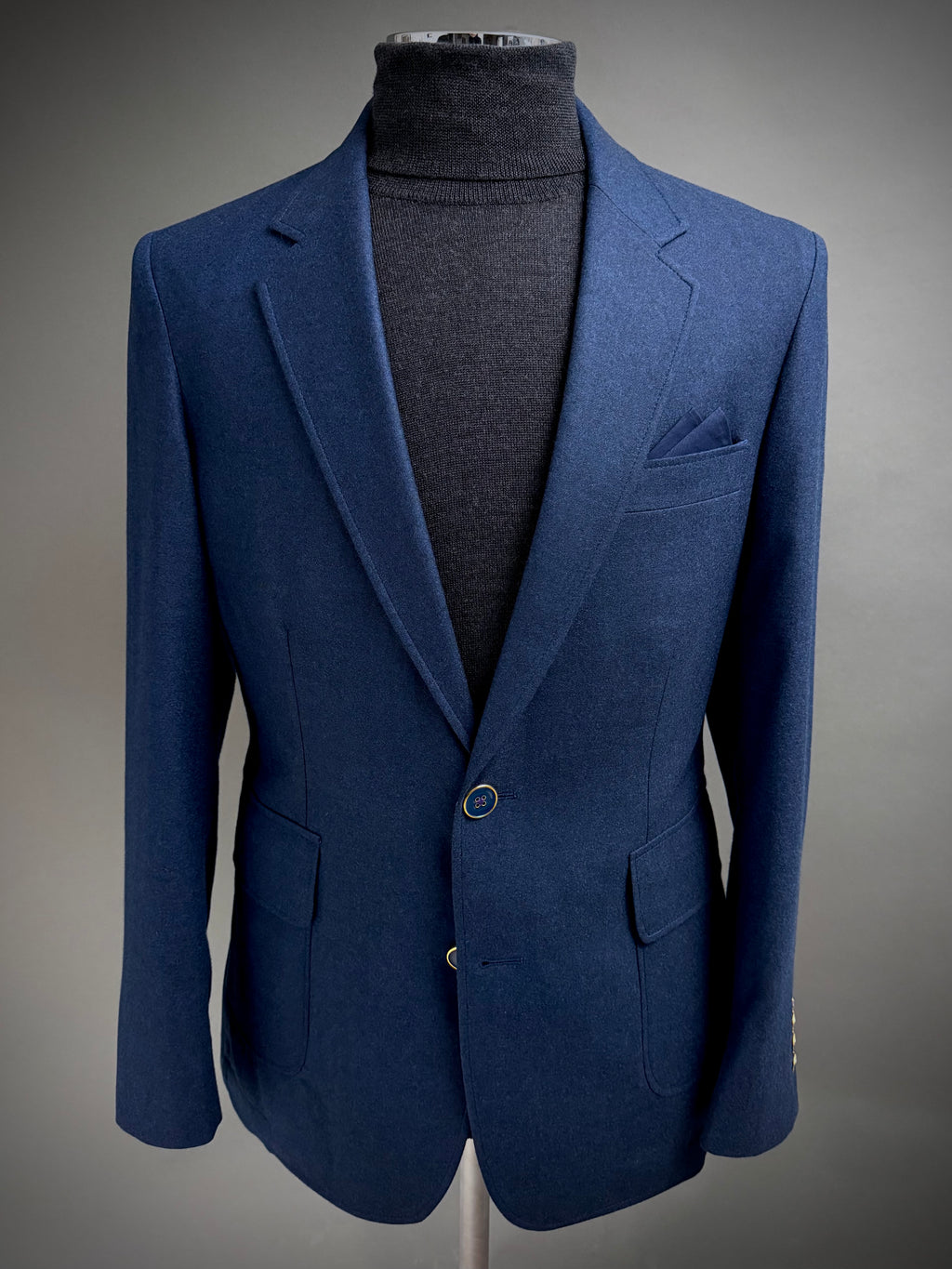 Bright NAVY, UNCONSTRUCTED Lightweight Flannel Blazer.