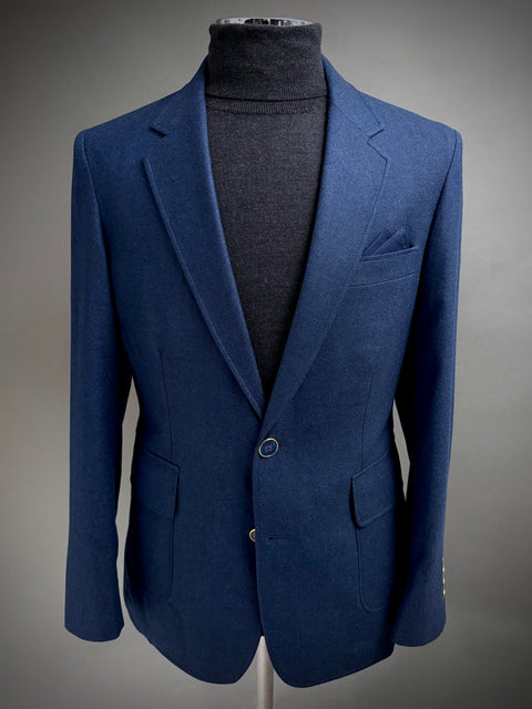 Bright NAVY, UNCONSTRUCTED Lightweight Flannel Blazer.