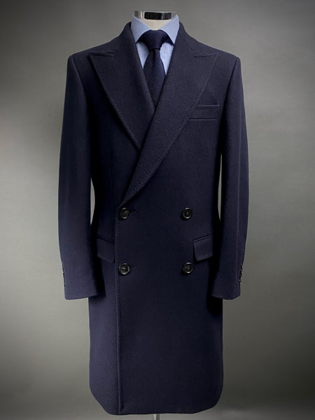20th Anniversary Pure New WOOL Peak Lapel Overcoat.