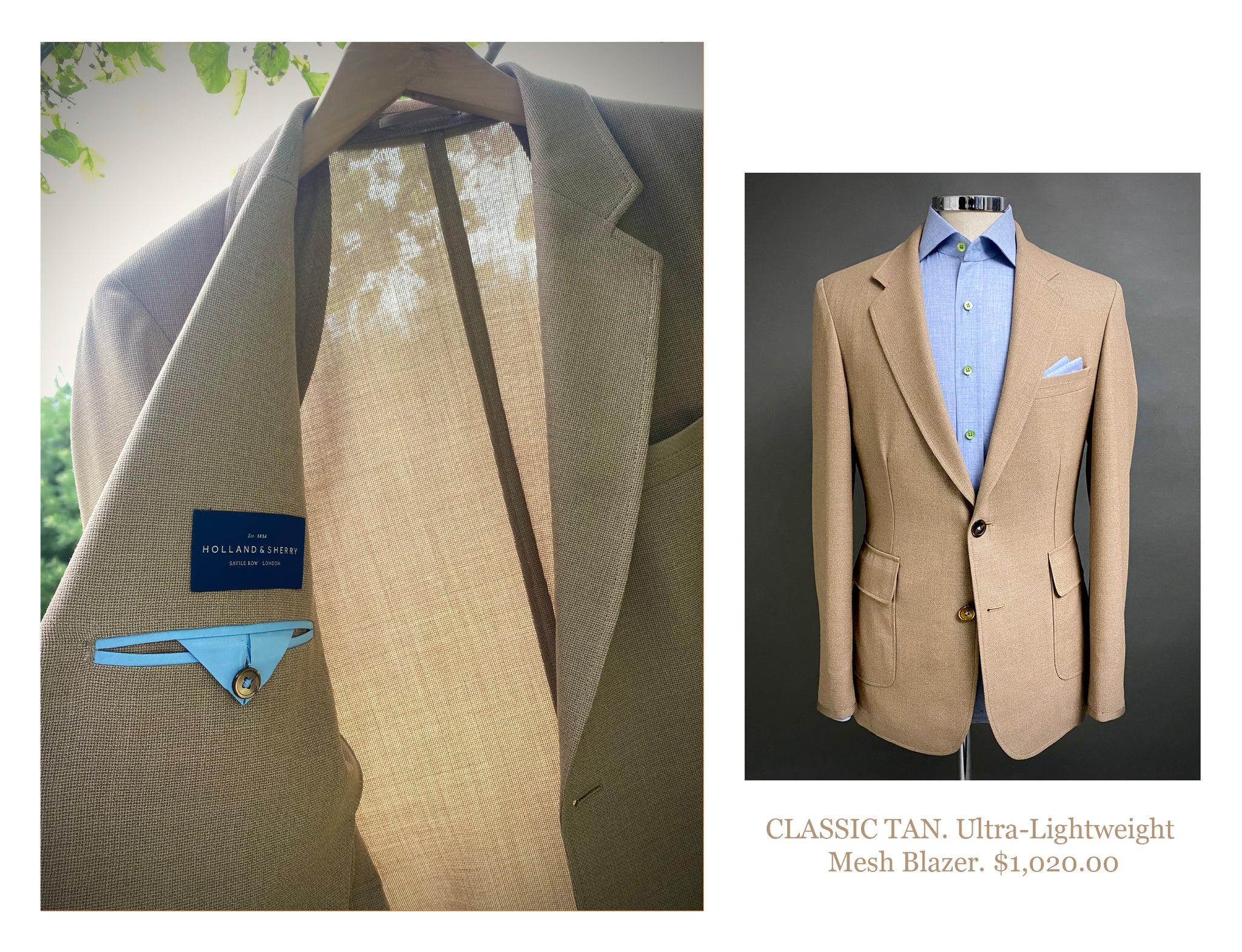 Classic tan Ultra Lightweight Mesh Blazer $1,020