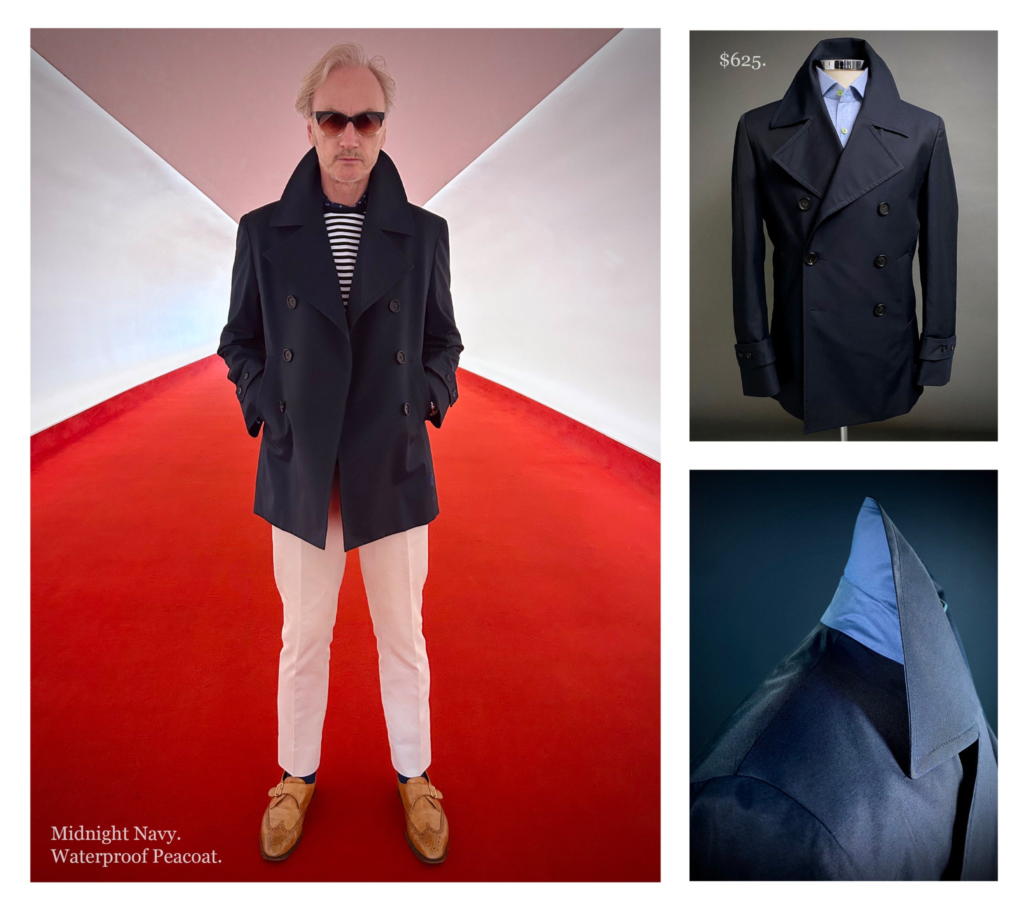 Midnight Navy Waterproof Peacoat. $625