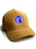 Corduroy Baseball Cap. Tobacco/Lilac Logo.