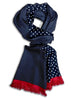 Lightweight Pure Silk Scarf/Neckerchief. Black & White.