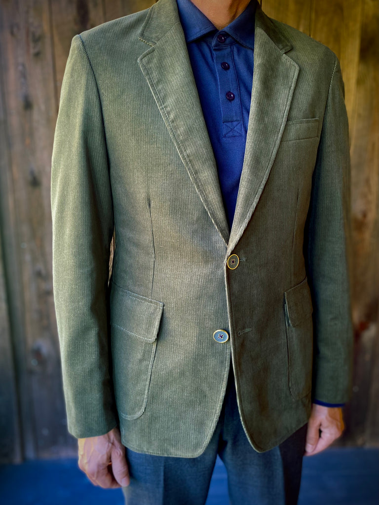 SAGE GREEN Corduroy Unconstructed Blazer.