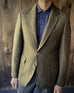 DARK OLIVE HERRINGBONE TWEED Unconstructed Blazer.