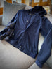 NAVY. : 100% CASHMERE (Ing. LORO PIANA & C.) Tailored Hooded-Cardigan.