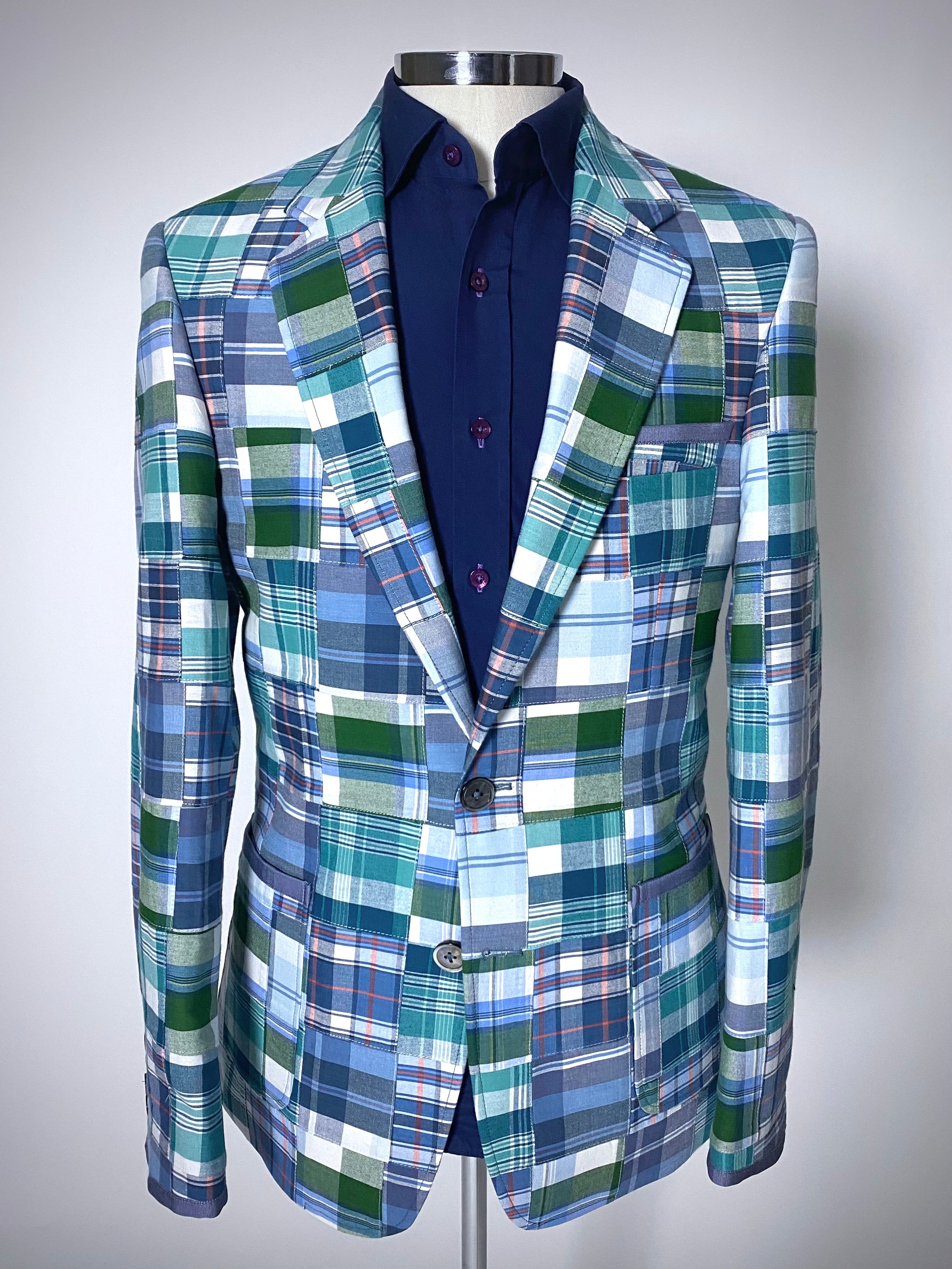 patchwork madras sport coat