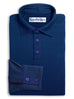 Long Sleeve Polo with PURPLE Buttons.