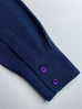 Long Sleeve Polo with PURPLE Buttons.