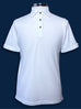White Polo with SILVER Buttons.